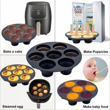 Seven-Hole Cake Mold, Foldable Baking Mold, Round DIY Multi-Hole Cake Mold, Silicone - Multicolor - View 3