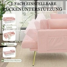 Sofa Bed Mattress - Pink + Teddy - View 9