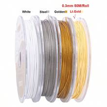 1/4 cuộn dây thép không gỉ 304 7 sợi màu vàng và bạc - Dây thủ công siêu mềm dẻo với độ dày siêu mỏng 0.3mm-0.6mm, độ bền chắc chắn để làm vòng cổ & vòng tay, các dự án DIY xâu hạt, dây dùng để làm trang sức, tạo vòng tay, thủ công không cần bảo dưỡng (1/4 cuộn) - dây - Xem 27