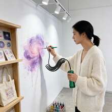 二合一可充电氧气喷射器及喷枪套装：纳米面部保湿 + 模型涂装/纹身/美甲工具 - 綠色 - 查看 6