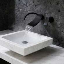 1 Conjunto Torneira de Banheiro Montada na Parede com Cascata Premium de Alta Qualidade - Torneira de Banheiro Moderna de Latão com Única Alavanca, Alto Fluxo, Conectores Padrão, Válvula de Esfera e Controle de Fluxo de Água, para Banheiro Limpo e Elegante, Torneira de Banheiro Montada na Parede | Moderna Montada na Parede | Torneira, 2 Opções de Cor - Multicolorido - Visão 10