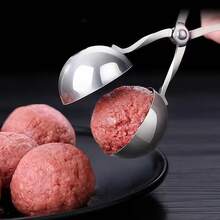 1pc Non-Stick Stainless Steel Meatball Scoop Maker With Anti-Slip Handle, Meatball Scoop Clip, Meatball Mold, Rice Ball Mold, Meatball Maker, Ice Cream Scoop, Kitchen Tool - Silver - View 7