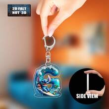 这款2D立体史迪奇冲浪亚克力钥匙扣，包含26个字母和一个史迪奇冲浪图案。男女皆宜，可爱小巧，可用作包包挂饰、车钥匙链或家居装饰。是生日、圣诞节、新年（情人节礼物、包包配件、车钥匙链）、斋月礼物的理想之选。2D平面设计。 - 彩色 - 查看 30