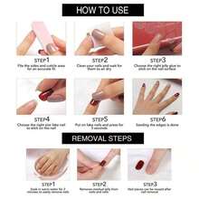 Nutscapt Long Coffin False Nails French Gradient Press On Nails Full Cover Nails Gem Design Nails Tips Women And Girls 24PCS - Pink - View 3