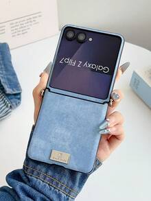 1 pieza Llavero, Cordón para el cuello con hebilla lateral de mezclilla y funda de teléfono de diseño de mano compatible con Samsung Galaxy Z Flip3, Flip4, Flip5, Flip6, Flip7FE - Multicolor - Ver 9