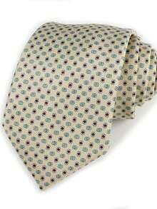 Exclusive Design Luxury Men's Digital Print Tie - Navy Blue With White And Beige Geometric Pattern, Super Fine Fiber, Woven Texture, Suitable For Thanksgiving, Father's Day And Campus Events - Multicolor - View 11