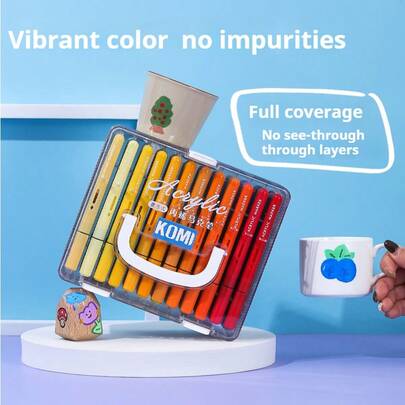 72色丙烯马克笔，直出式墨水，大容量可视墨水盒，办公/学生绘画画笔套装，不渗墨，渐变色混合