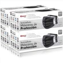 Best Trading Cubrebocas Negro 200 piezas, Mascarilla Desechable Termosellada Tricapa, Tapabocas con 200 Piezas con Ajustador Nasal Oculto y Tecnología Ligera de Filtrado Efectivo - A - Ver 1