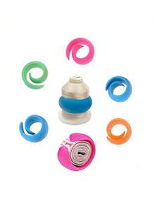 5个硅胶绕线夹，彩色弹性线整理器，绣线轴支架，适用于刺绣、缝纫、拼布DIY（颜色随机） - 顏色隨機 - 查看 8