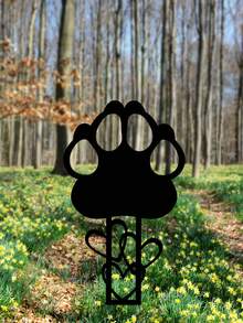 1pc Metal Monument Gravestone, Pet Memorial, Dog Paw Sympathy Tombstone, Dog Cemetery, Gardening Memorial Metal Gravestone, Waterproof Gardening Cemetery Decor - Multicolor - View 5