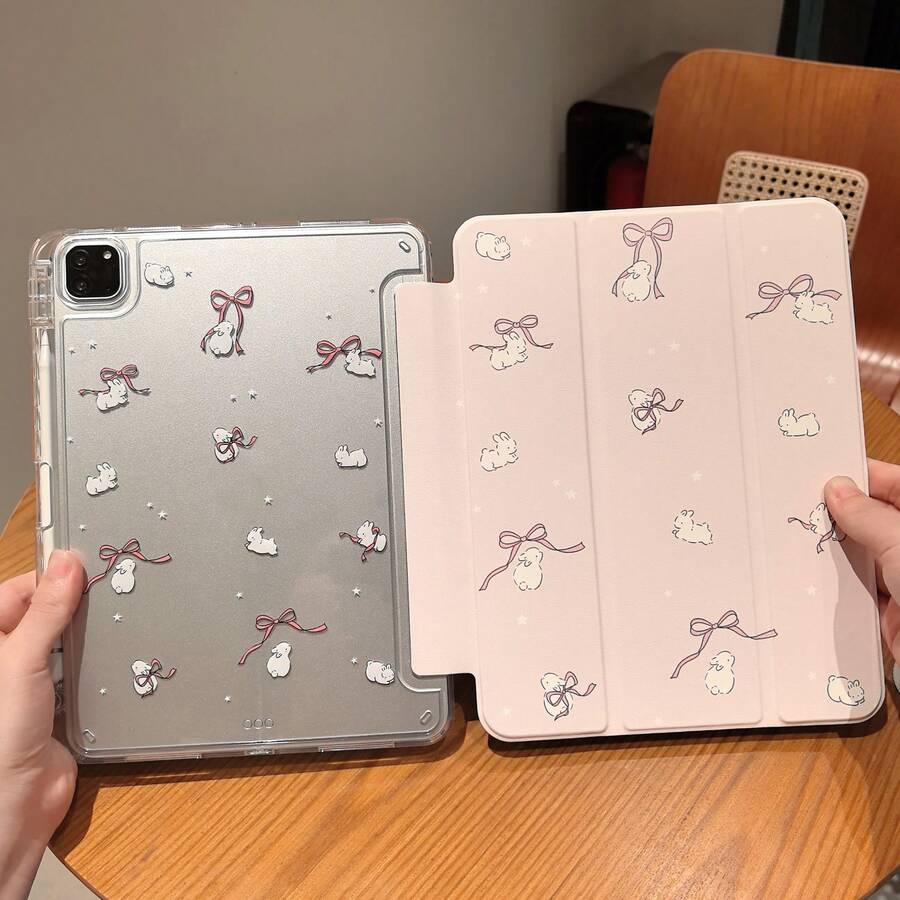 适用于华为MatePad SE 11英寸平板电脑的保护套，MatePad保护套，兼容MatePad 11.5英寸平板电脑，磁吸式闭合，三折式平板电脑保护套，智能休眠唤醒功能，高透明亚克力背板带笔槽，兼容红米Pad 2 11英寸平板电脑，红米Pad SE 11英寸平板电脑保护套 - 無色 - 查看 1