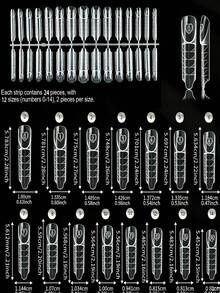 30pcs Reusable French Dual-Layer Nail Extension Tips, With Smooth Edges, Suitable For Home And Nail Salon, For Creating French Manicure Effect - Apricot - View 2