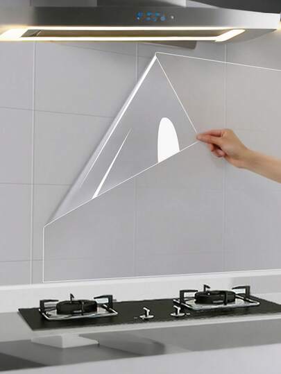 Película protectora transparente autoadhesiva, resistente al aceite de cocina, resistente al agua y al aceite, protector de salpicaduras extraíble y adherible, adecuado para protección de paredes y gabinetes, resistente a altas temperaturas, adhesivo de pared de azulejo transparente