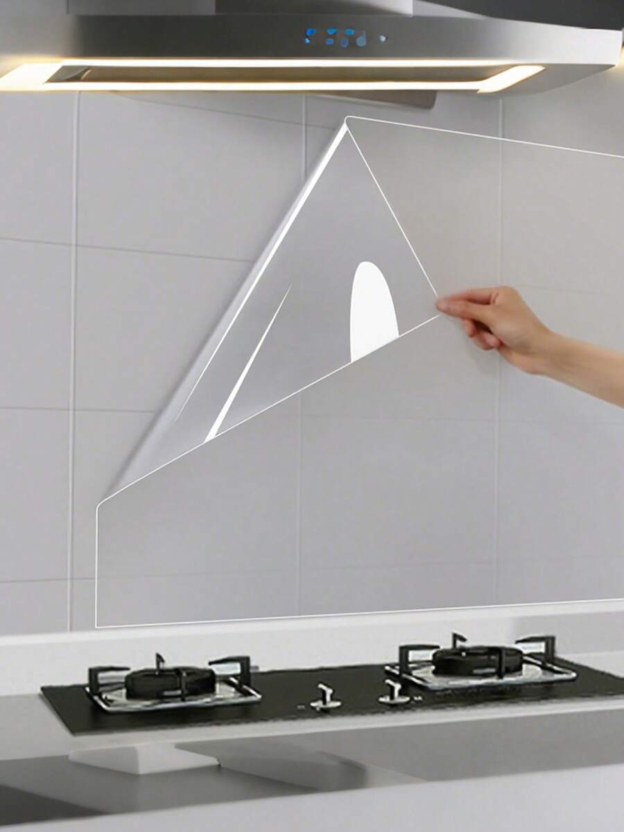 自粘透明保护膜，厨房防油防水可移除墙纸，适用于墙面和橱柜保护，耐热贴纸，透明瓷砖墙贴 - 彩色 - 查看 1