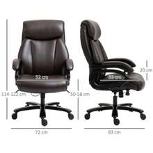 Office Chair, Executive Chair, Gaming Chair, Height-Adjustable, Ergonomic, With Rocker Function, Heavy Padding, Load Capacity Up To 180 Kg - Brown - View 10