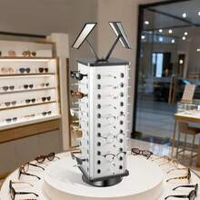 Sunglass Stand Rotating Retail Rotating Optical Frame Display Case Showcase - Grey 1pc - View 1