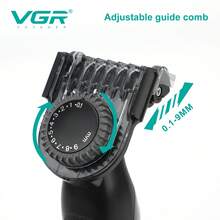 VGR IPX6 防水电动剃须刀，二合一数码显示可充电往复式电动剃须刀，最佳男士电动剃须刀，便携式剃须刀 V-361 - 彩色 - 查看 4