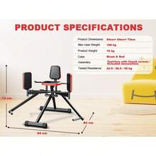 GCCSJ Legs And Glute Trainer,Hip Abductor Machine For Home Gym | Glute & Thigh Exercise Equipment, Outer Thigh Sculpting, Glute Machine For Women, Leg Abductor Machine, Booty Builder For Butt Workout The Perfect Gift For Your Girlfriend Or Mother - 黑紅 - 查看 11