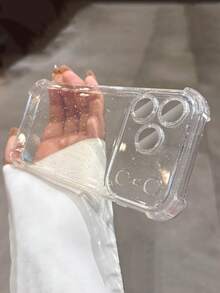 Luxury Shiny Transparent Soft Phone Case, Compatible With IPhone 16 Pro Max 17 15 14 13 12 11 Pro Plus 16E, With Lens Protection Cover - Clear - View 4