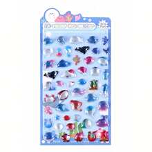 1 pieza Lindo sticker 3D en relieve con partículas, sticker 3D en relieve dulce DIY, sticker decorativo de papel de caramelo con diseño de animales - Multicolor - Ver 15