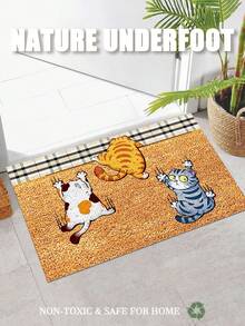 1 件动物图案门垫，趣味可爱，聚酯纤维材质，长方形防滑耐用，室内入口垫、门垫、户外地毯，适用于客厅、卧室、厨房、房间装饰 - 黃色 - 查看 11