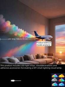 USB Cloud Lightning Lamp - Remote Voice Control LED DIY Ambient Light, Suitable For Gaming Room | Customizable Shape, Multi-Scene RGB Color Changing Decorative Light (Gaming Room/Holiday Decor/Room Decor/Advertising Display) - Multicolor - View 10