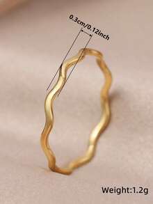 1 pièce Bague élégante pour femme, convient pour le mariage, les fiançailles, les fêtes, cadeau de la Saint-Valentin - Or jaune - Voir 5