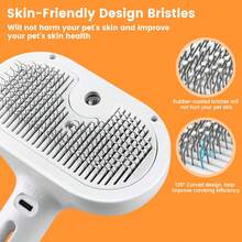 1pcs Pet Grooming Brush With Spray For Cats ; Water/Mist/Steam Brush For Cat ; 4in1: Self Cleaning, Anti Static Shedding Spray Comb, Hair Removal, Misting Indoor Steamy Grooming Brush - 白色 - 查看 6