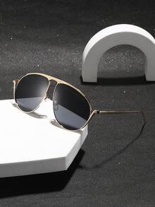 1 PC Men's Aviator Fashion Glasses Lightweight Metal Frame Comfortable To Wear Casual For Daily Commute With Glasses Box - Multicolor - View 2