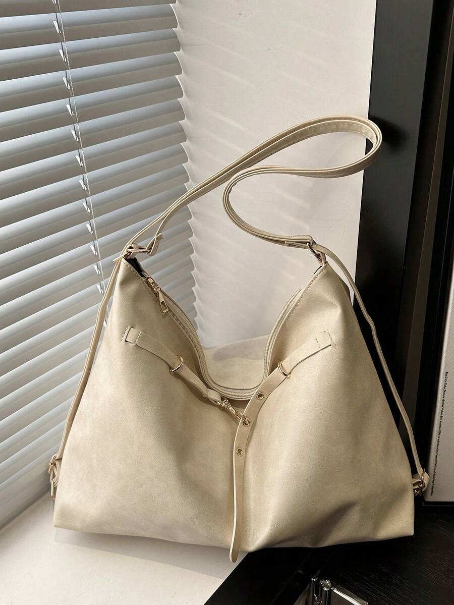 2026 New Casual Commuter Tote Bag For Women, Large Capacity One Shoulder Crossbody Bag, Retro Fashion Lightweight Backpack - White - View 1