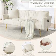 Sofa Bed Mattress - Beige + Teddy - View 3