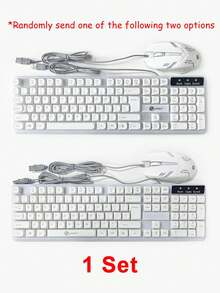 LIMEIDE 1set White GTX350 Wired Colorful Light-Up Gaming Keyboard, Suitable For Office And Home E-Sports Games, Wired Light-Up Mouse And Keyboard Set - White - View 10