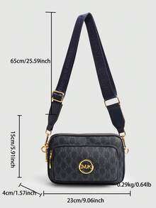Tas Bahu Persegi Klasik Terbaru Serbaguna Warna Solid Bahan PU Tahan Air dengan Desain Quilting Berlian dan Dekorasi Logam Bergaya Retro - Biru - View 6