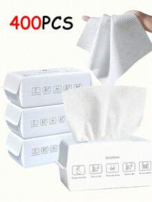 400/300/200/100 Sheets Soft Disposable Cotton Facial Tissues, Thicker & Larger All-Cotton Wall-Mounted Face Towels, Soft & Absorbent Face & Hand Towels - Multicolor - View 10
