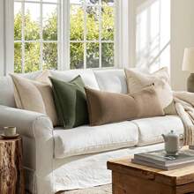Decorative Long Lumbar Throw Pillow Cover For Bed 14x36 Khaki Boho Farmhouse Neutral Couch Pillowcase Pack Of 1 Accent Modern Sofa Cushion Livingroom Home Decor (Covers Only) - 卡其色 - 查看 5