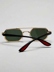 A Pair Of Unisex Square Metal Korean-Style Fashion Glasses, Suitable For Music Festivals And Street Photography Accessories. - vảy xám - Xem 5