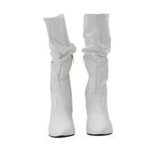 Women's Ruched Boot, Winter Fashion, Lirom Style, With Chunky Square Heel And Comfortable Toe. - White - View 6