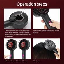 Electric Scalp Massage Comb, 630nm Red Light Hair Care Comb, Three Modes Available, 6ML Large-Capacity Liquid Guide Tank, Type-C Charging - Gray-1pc - View 9