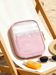 1个便携式迷你化妆包零钱包，保暖袋，返校背包必备，沙滩旅行收纳包，夏季假期化妆品整理包，迷你包，旅行化妆包，配件，化妆刷收纳架，浴室装饰化妆品整理包，旅行洗漱化妆包房间装饰 - 彩色 - 查看 10