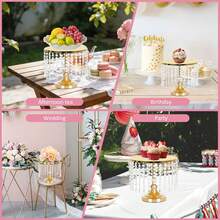 6pcs Gold Cake Stands Metal Cupcake Stand Set ,Candy Fruit Display Dessert Plate Cake Serving Tray For Birthday Party Wedding Anniversary Birthday Party Engagement(8.6in,10.6in,12.6in) - 金的 - 查看 7