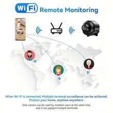 1pc Mini Wireless Home Bullet Hidden Camera, Wireless Network WiFi Security Monitoring Camera, USB Power Supply Without Batteries, With High-Definition Night Vision Function, Motion Detection, Remote Control Through Mobile Phone, Easy To Install, Suitable For Indoor And Outdoor Pets, Elderly People Monitoring/Home/Recording/Forensics. - 黑色 - 查看 5