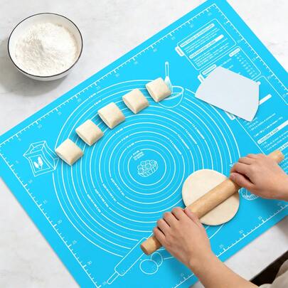 1pc EVA Non-Stick Baking Mat, Multi-Functional Dough Kneading Pad, Suitable For Dough Rolling, Baking, Kneading, Easy To Clean And Store, Reusable, Ideal Baking Tool And Accessory For Kitchen DIY, Family Events, Birthday Parties, Holidays, Available In Multiple Sizes