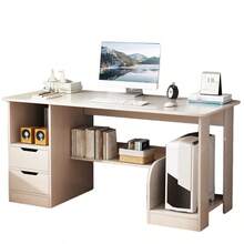 Escritorio moderno de estilo minimalista con dos cajones - Negro - Ver 12