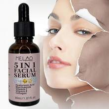MELAO 5-In-1 Anti-Aging Facial Serum, Infused With Hyaluronic Acid, Niacinamide, Vitamin C, Vitamin E And Collagen, Deeply Hydrating, Brightening, Wrinkle Reducing, Suitable For All Skin Types, 30ml/1.01fl Oz - Dusty Pink - View 1