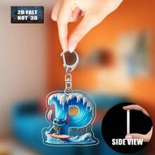 这款2D立体史迪奇冲浪亚克力钥匙扣，包含26个字母和一个史迪奇冲浪图案。男女皆宜，可爱小巧，可用作包包挂饰、车钥匙链或家居装饰。是生日、圣诞节、新年（情人节礼物、包包配件、车钥匙链）、斋月礼物的理想之选。2D平面设计。 - 彩色 - 查看 31