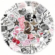 50pcs Y2K Aesthetic Stickers, Including Urban Girl Stickers, Y2K Style Black & White Stickers, Urban Stickers, Leopard Print Stickers, Art Stickers, Cartoon Stickers, Graffiti Stickers, Vinyl Stickers, Suitable For Water Bottles, Tumblers, Guitars, Luggage, Phones, Phone Cases, Laptops, Skateboards, Great Gift Item. - 各種各樣的 - 查看 1