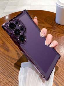 Galaxy S26 Ultra/S25 Ultra/S24/S23 Ultra/S22 Ultra Luxury Shock-Proof Transparent Lens Protective Case, Transparent Hybrid Anti-Fall Protective Cover - Purple - View 5