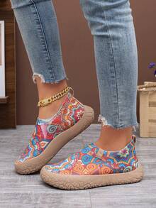 Women's Slip-On Flat Loafers, Fashion Comfortable Versatile Thick Sole Casual Sneakers - Multicolor - View 1