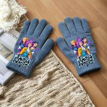 Popular Witch Hunter Printed Fingerless Knit Gloves For Men & Women, Autumn/Winter - Multicolor - View 8