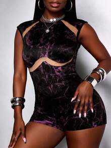 Mono sin espalda sin mangas de mujer estilo Y2K en color púrpura, perfecto para salidas de verano, fiestas y estilo callejero - Multicolor - Ver 5
